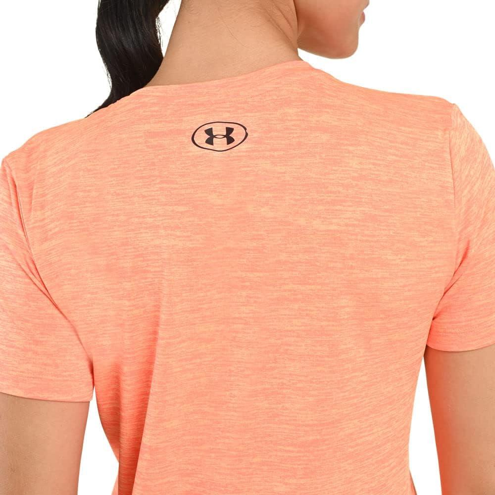 image:imageUnder Armour Womens Tech VNeck Twist ShortSleeve TShirtPeach Plasma