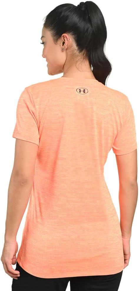 image:imageUnder Armour Womens Tech VNeck Twist ShortSleeve TShirtPeach Plasma