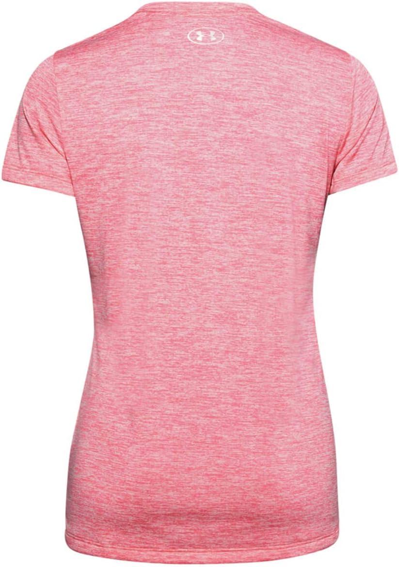 image:imageUnder Armour Womens Tech VNeck Twist ShortSleeve TShirtPink Lemonade 668Tonal