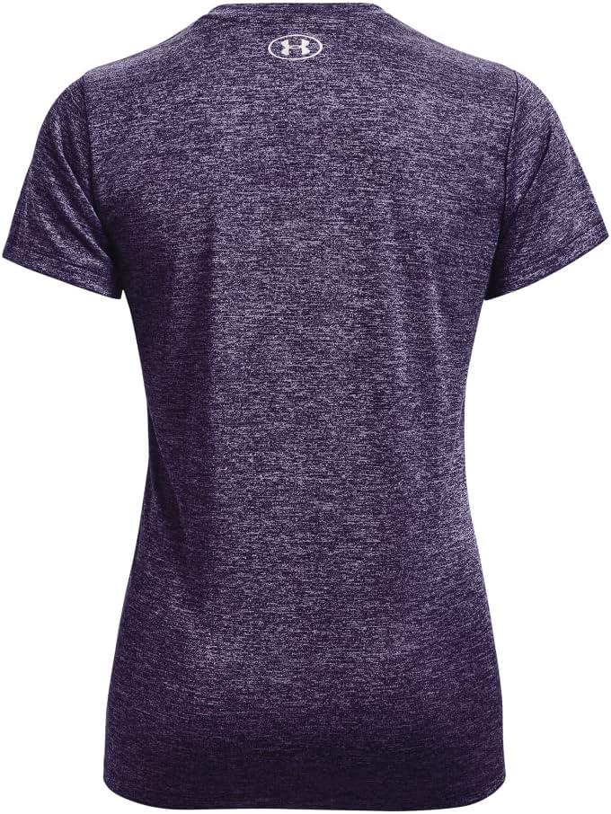 image:imageUnder Armour Womens Tech VNeck Twist ShortSleeve TShirtPurple Switch 572 Metallic Silver
