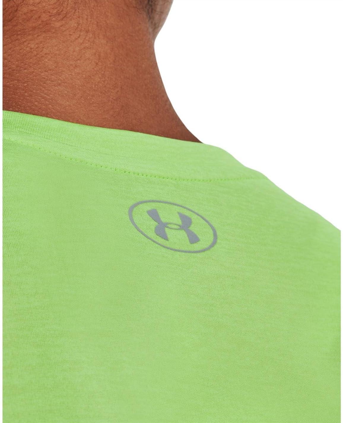 image:imageUnder Armour Womens Tech VNeck Twist ShortSleeve TShirtQuirky Lime 753Metallic Silver