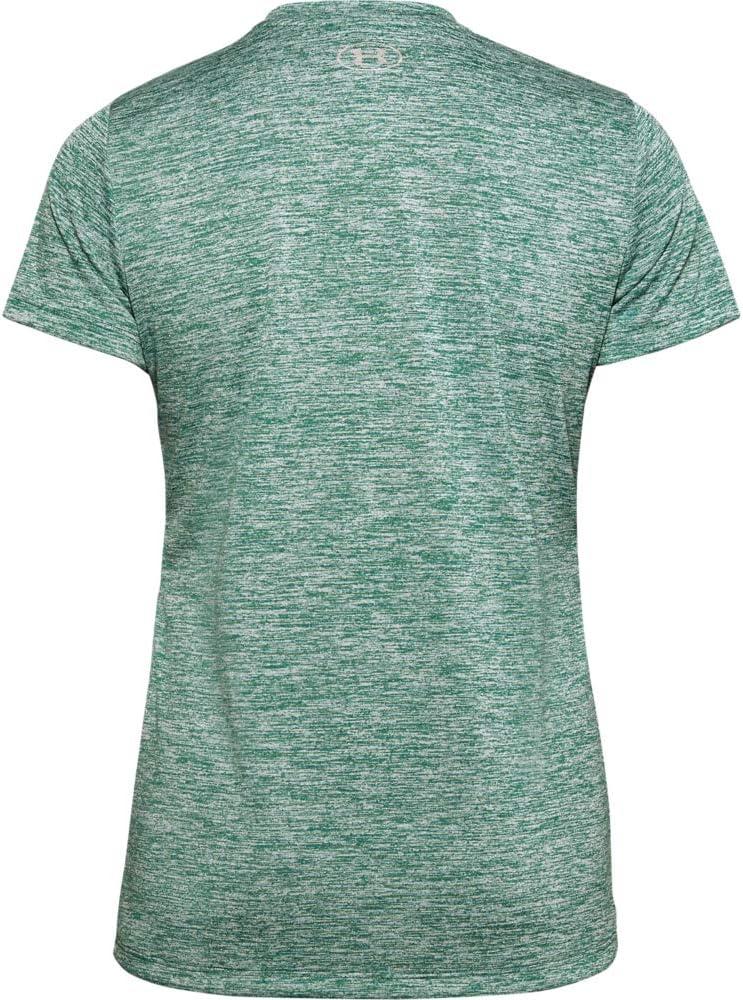 image:imageUnder Armour Womens Tech VNeck Twist ShortSleeve TShirtSaxon Green 386Tonal