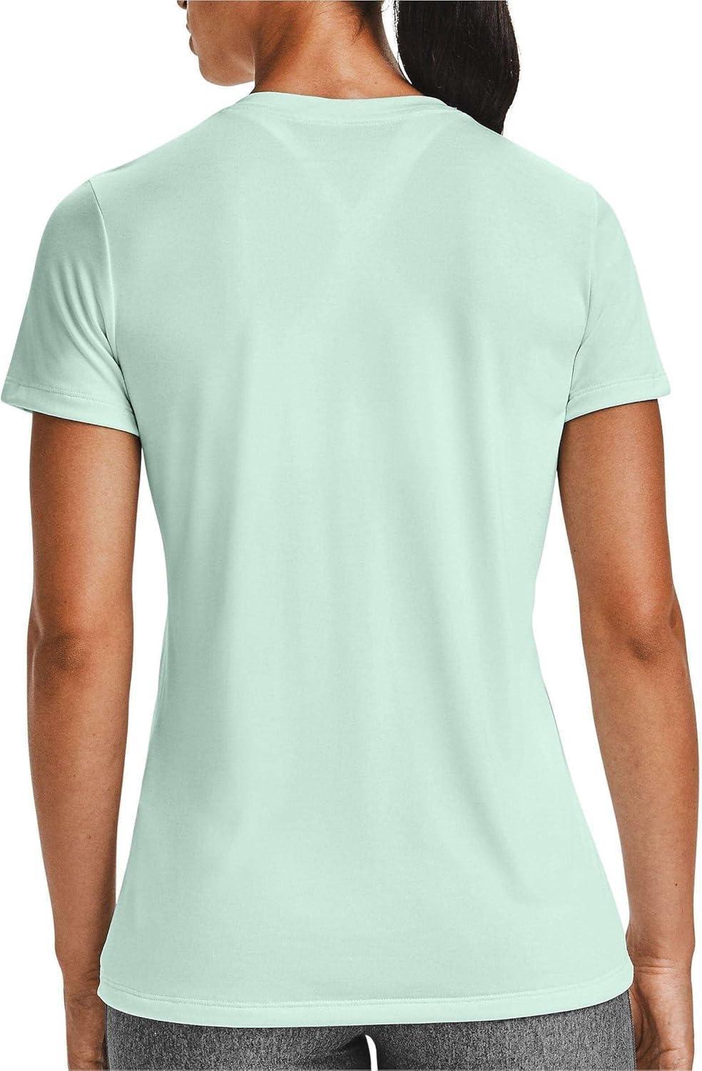 image:imageUnder Armour Womens Tech VNeck Twist ShortSleeve TShirtSeaglass Blue 403Tonal