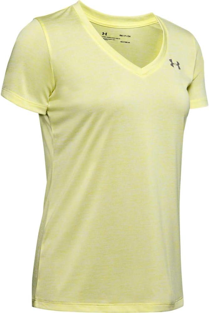 image:imageUnder Armour Womens Tech VNeck Twist ShortSleeve TShirtXray 788Metallic Silver