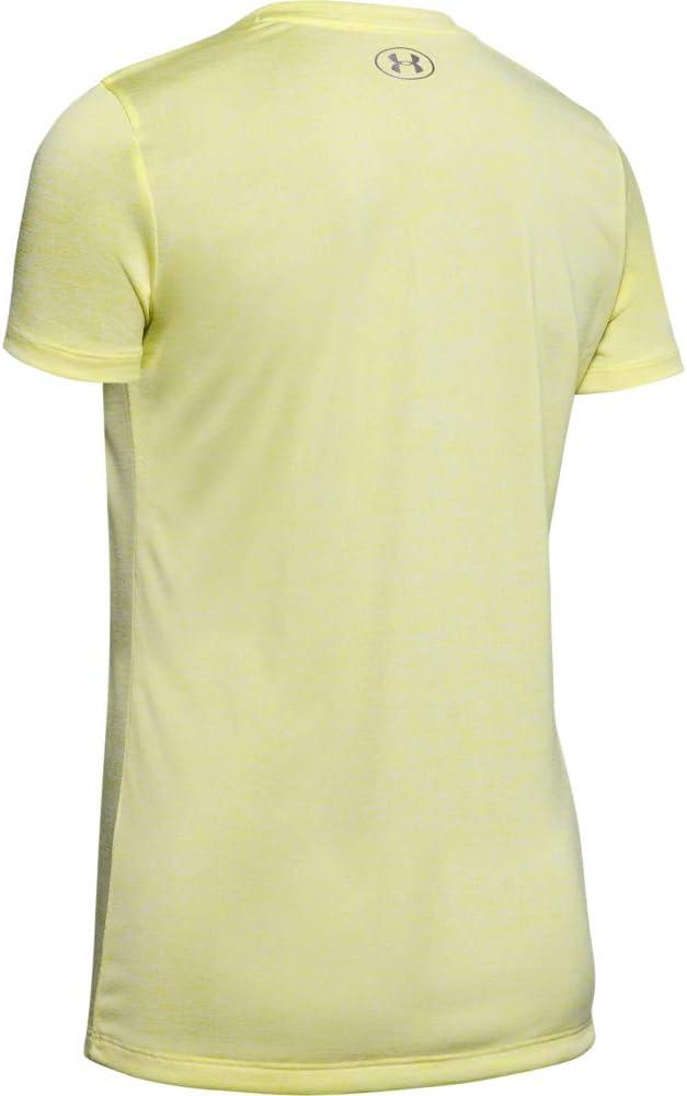 image:imageUnder Armour Womens Tech VNeck Twist ShortSleeve TShirtXray 788Metallic Silver