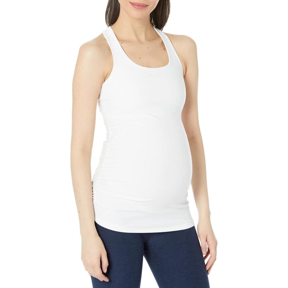 image:imageBeyond Yoga Spacedye Maternity Racerback Cami for Women Part of Beyond Bump Collection Gorgeous and Comfortable CamiCloud White