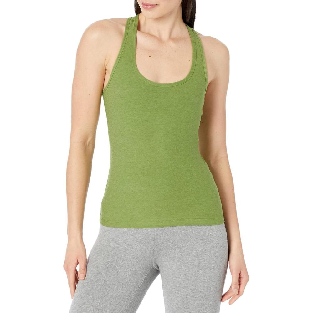 image:imageBeyond Yoga Womens Spacedye Step Up Racerback TankFern Green Heather