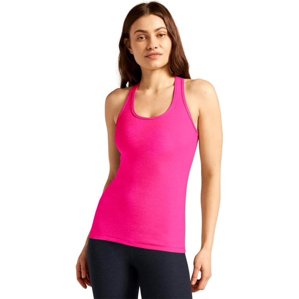 image:imageBeyond Yoga Womens Spacedye Step Up Racerback TankPink Punch Heather