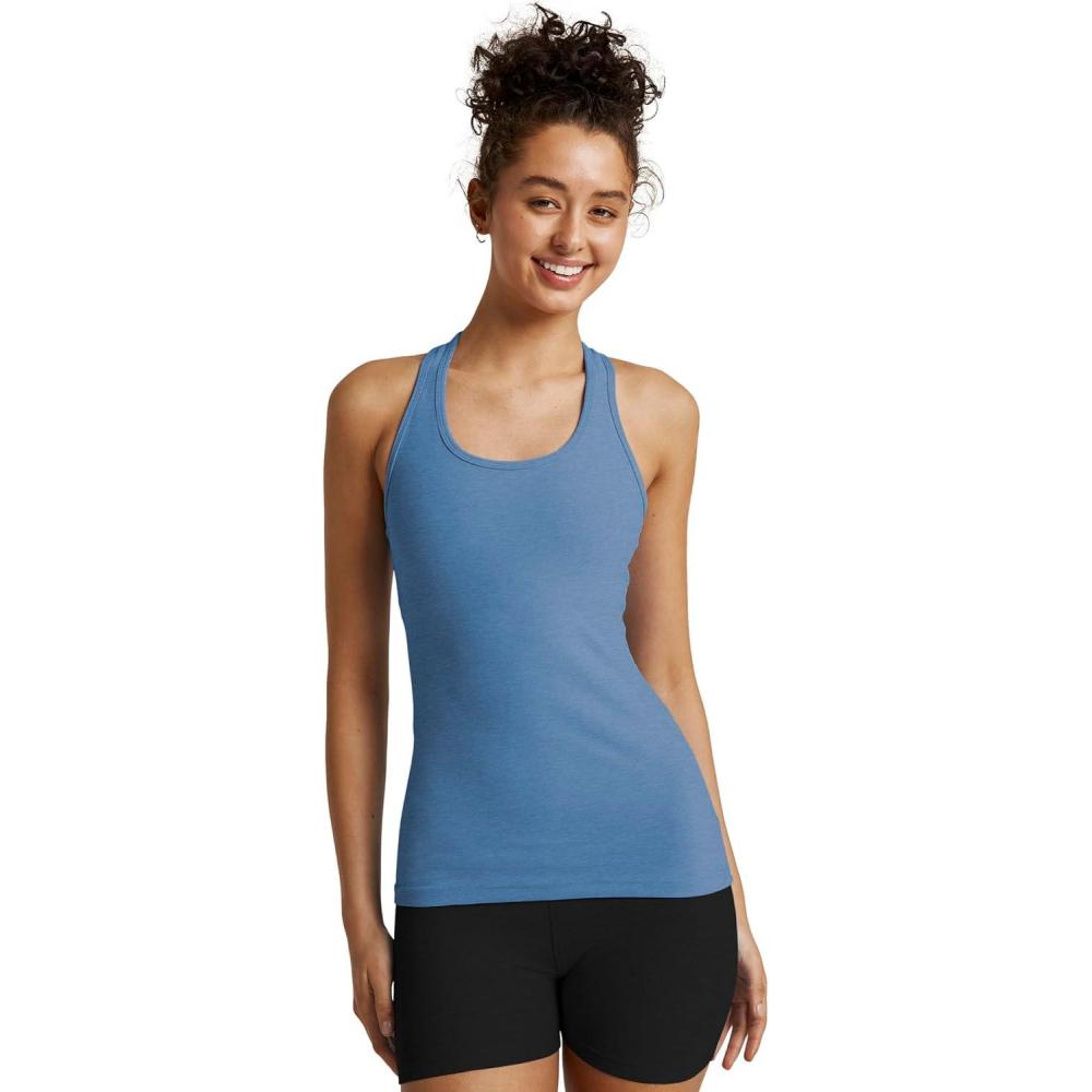 image:imageBeyond Yoga Womens Spacedye Step Up Racerback TankSky Blue Heather
