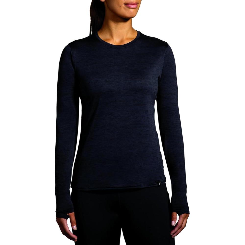 image:imageBrooks Luxe Long SleeveHeather Deep Black