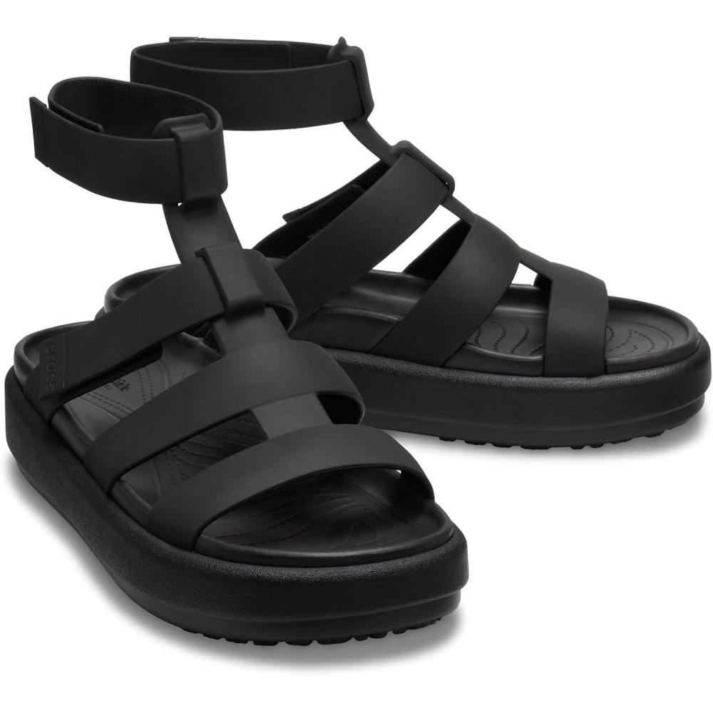 image:imageCrocs Womens Brooklyn Luxe Gladiator Platform Sandals BlackBlackBlack