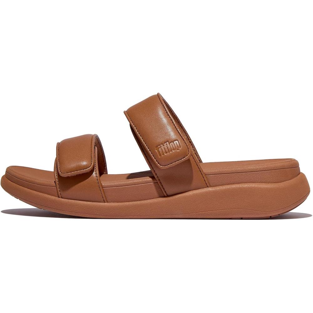 image:imageFitFlop Womens FMODE GO Adjustable TwoBar Slide SandalDeep Tan