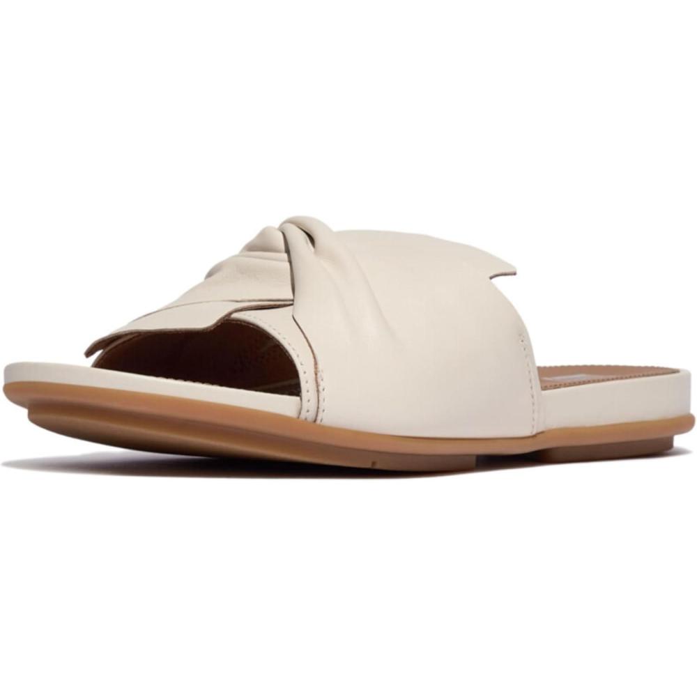 image:imageFitFlop Womens Gracie SoftTwist Leather Slides Wedge SandalParis Beige