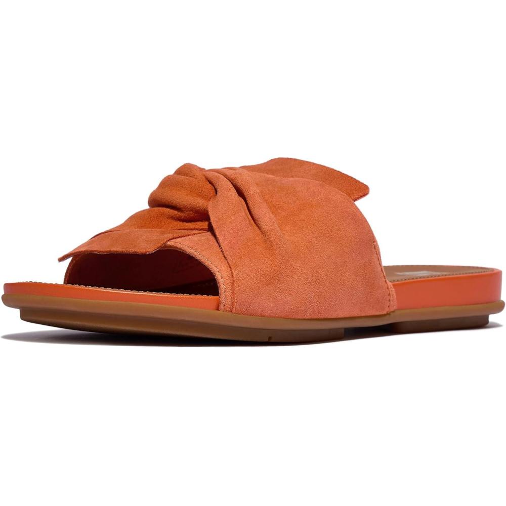 image:imageFitFlop Womens Gracie SoftTwist Leather Slides Wedge SandalSatsuma
