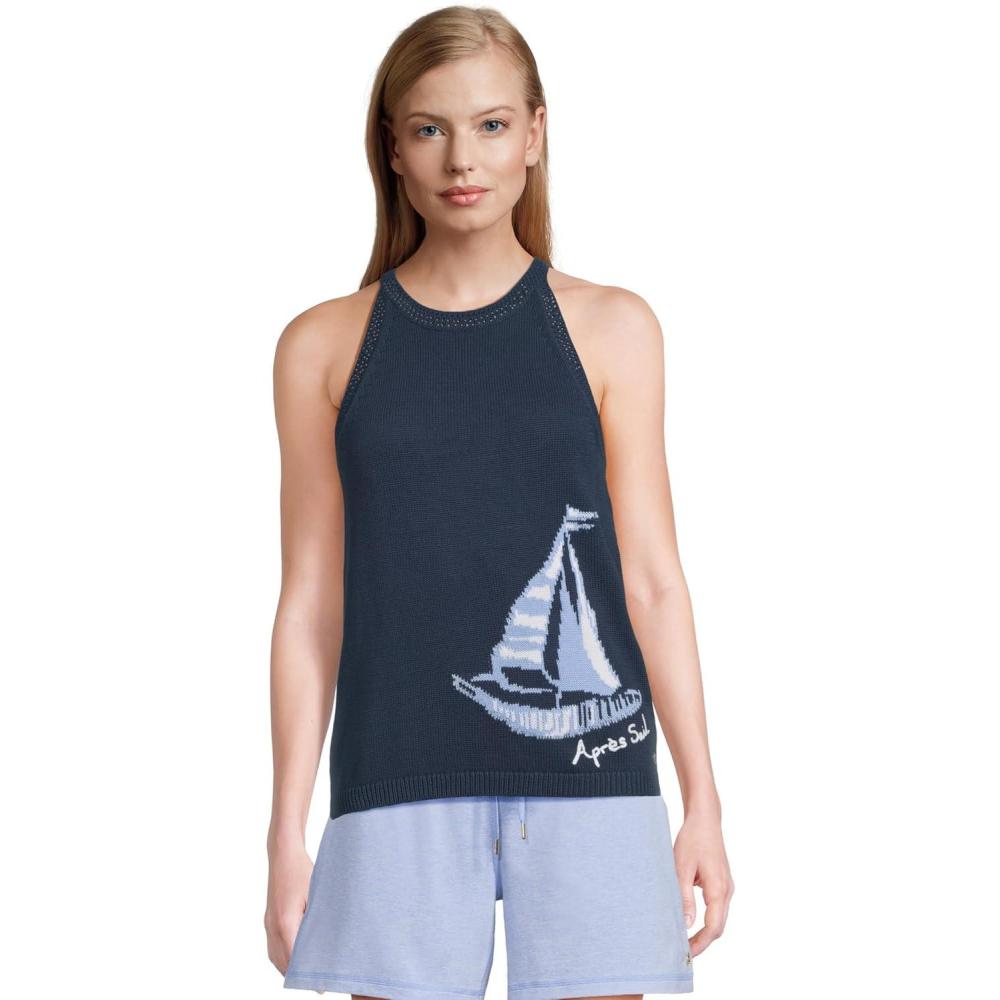 image:imageLilly Pulitzer Womens Emra Sweater TankLow Tide Navy Apres Sail Jacquard