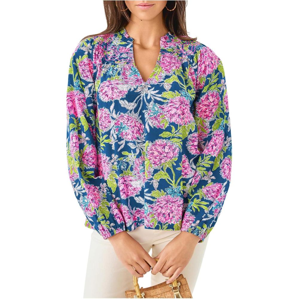 image:imageLilly Pulitzer Womens Lourdes Long Sleeve TopMulti Dahlia Licious