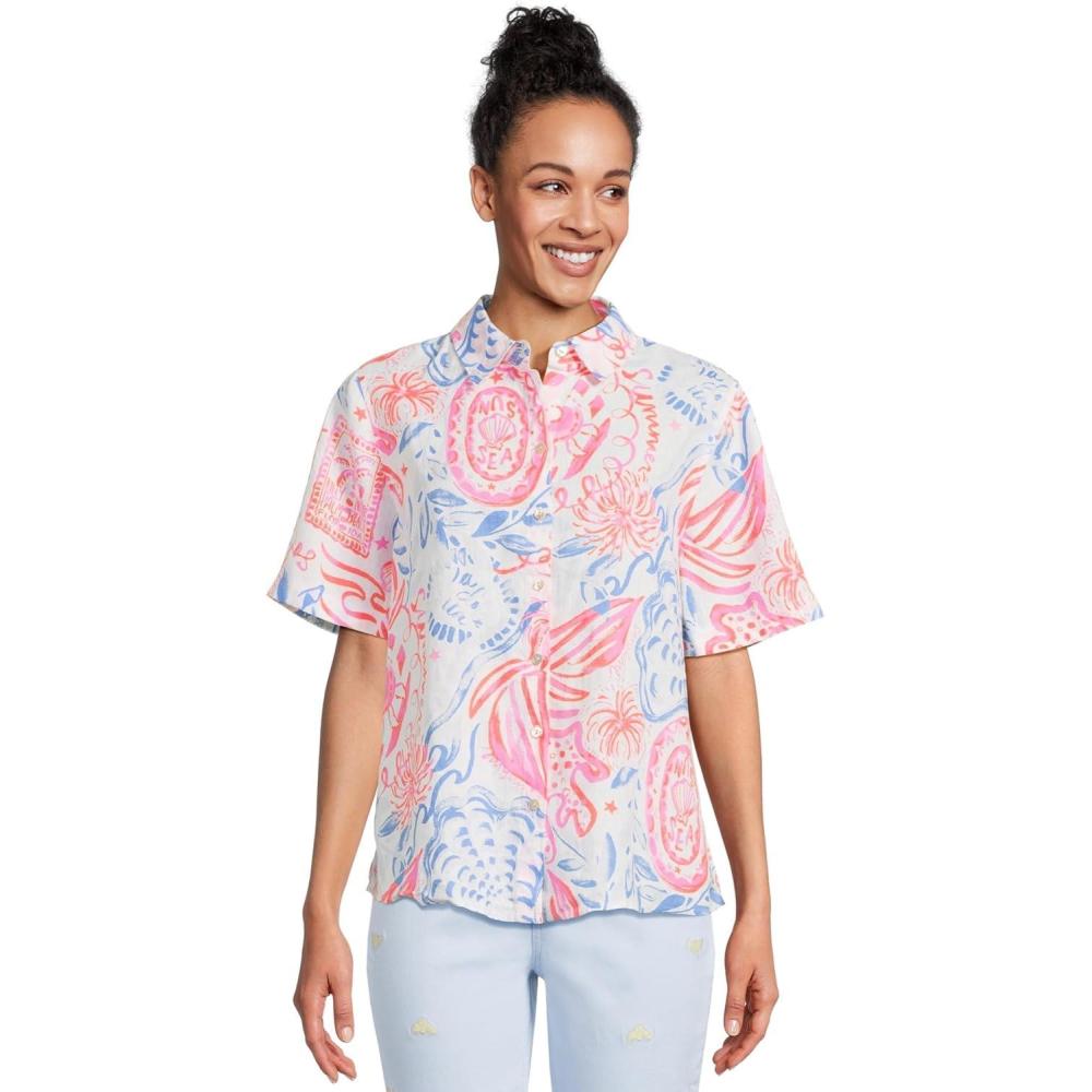 image:imageLilly Pulitzer Womens Ridoc TopResort White Sun Sea Sand