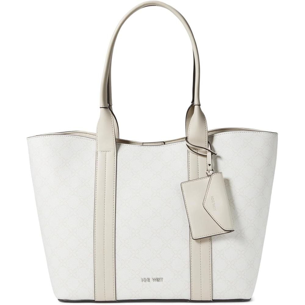image:imageNine West womens Kyndall Trap ToteWhite Logo