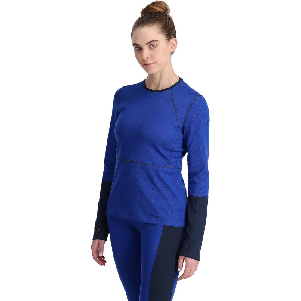 image:imageSpyder Womens Charger Crew Baselayer Thermal Ski TopElectric Blue