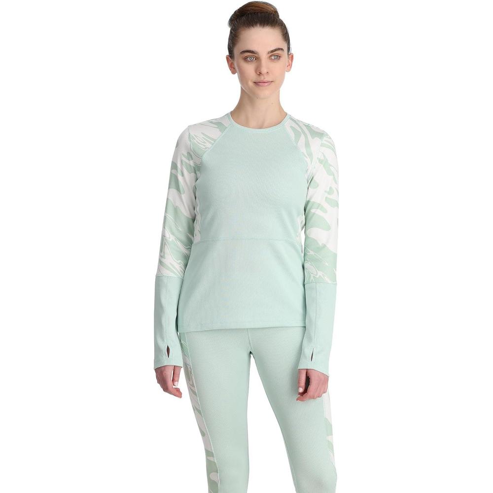 image:imageSpyder Womens Charger Crew Baselayer Thermal Ski TopWintergreen