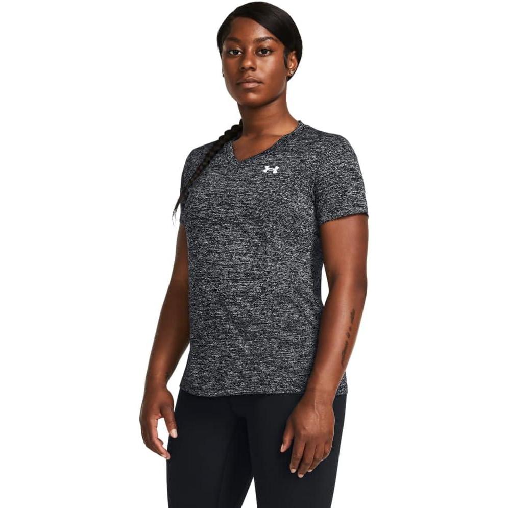 image:imageUnder Armour Womens Tech Short Sleeve VNeck Twist001 Black White