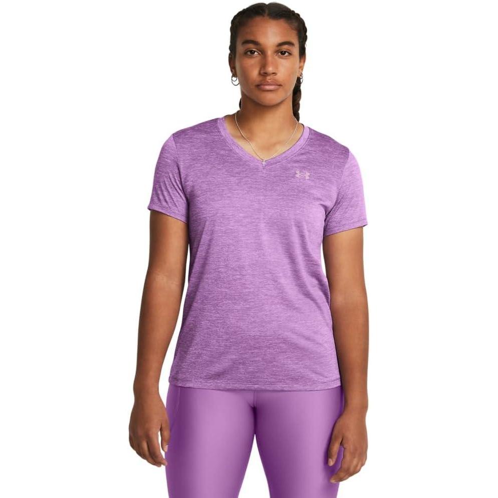 image:imageUnder Armour Womens Tech Short Sleeve VNeck Twist560 Provence Purple Purple Ace Purple Ace