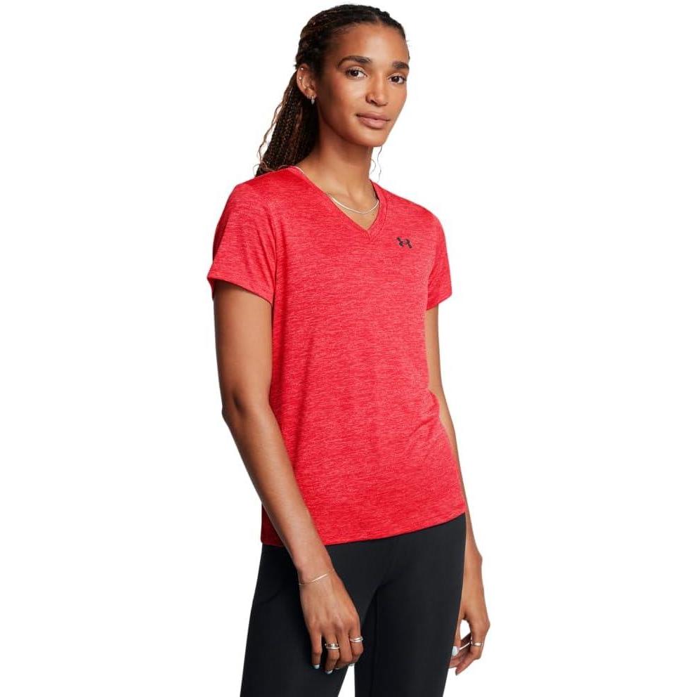 image:imageUnder Armour Womens Tech Short Sleeve VNeck Twist713 Racer Red Black