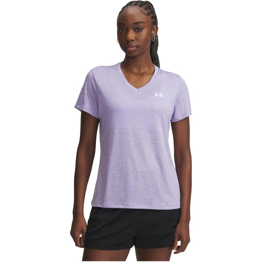 image:imageUnder Armour Womens Tech Short Sleeve VNeck TwistTransparentWhite
