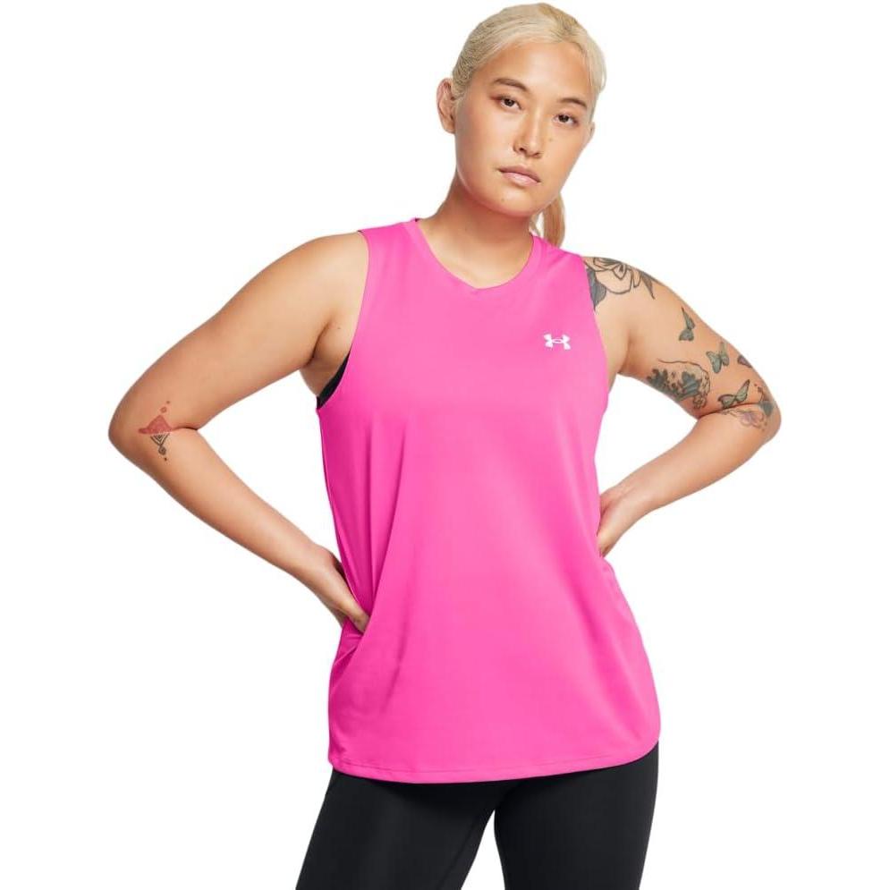 image:imageUnder Armour Womens Tech Tank Top652 Rebel Pink   White