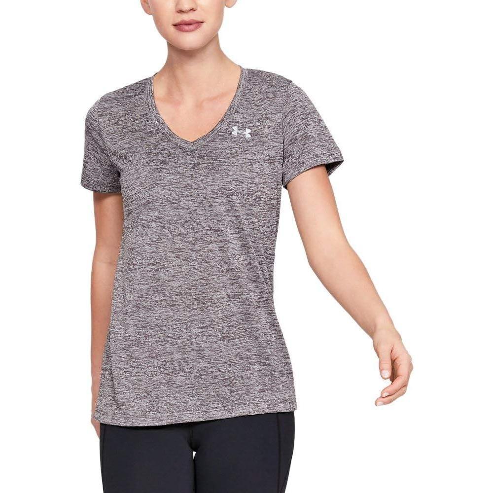 image:imageUnder Armour Womens Tech VNeck Twist ShortSleeve TShirtAsh Taupe