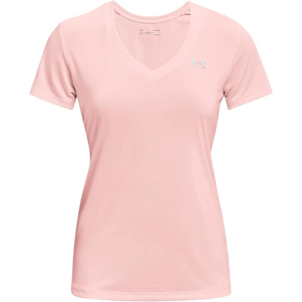 image:imageUnder Armour Womens Tech VNeck Twist ShortSleeve TShirtBeta Tint 659Metallic Silver