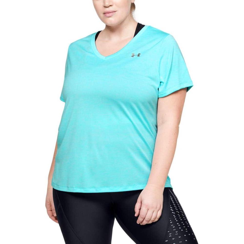 image:imageUnder Armour Womens Tech VNeck Twist ShortSleeve TShirtBlue
