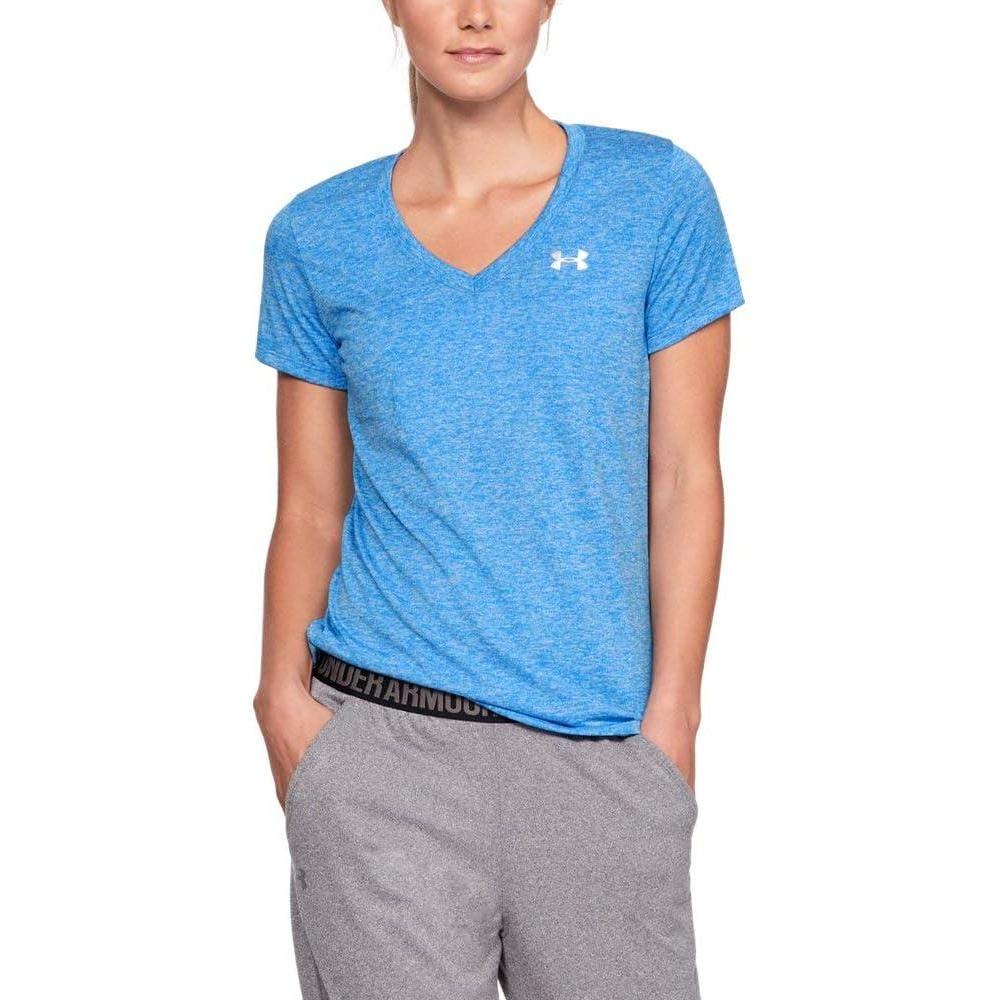 image:imageUnder Armour Womens Tech VNeck Twist ShortSleeve TShirtBlue Circuit