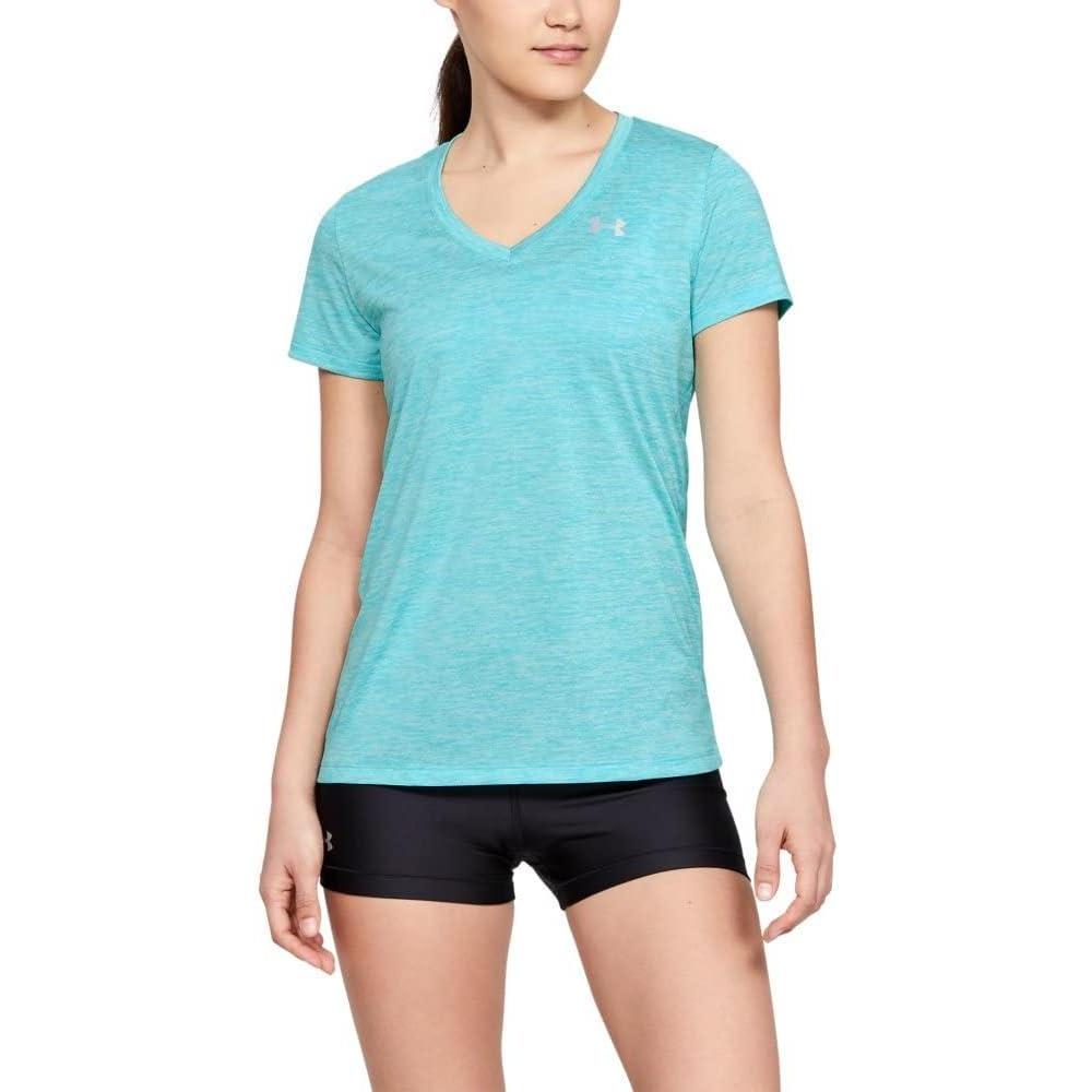 image:imageUnder Armour Womens Tech VNeck Twist ShortSleeve TShirtBreathtaking Blue