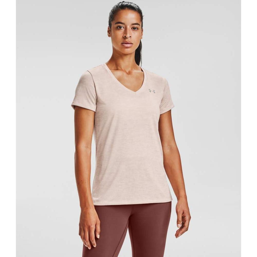 image:imageUnder Armour Womens Tech VNeck Twist ShortSleeve TShirtDesert Rose 679Tonal