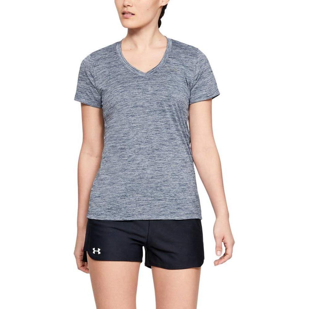 image:imageUnder Armour Womens Tech VNeck Twist ShortSleeve TShirtDownpour Gray