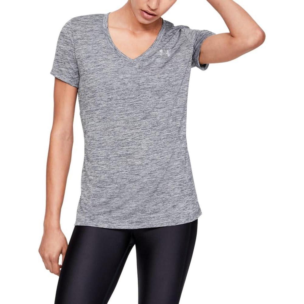 image:imageUnder Armour Womens Tech VNeck Twist ShortSleeve TShirtGray