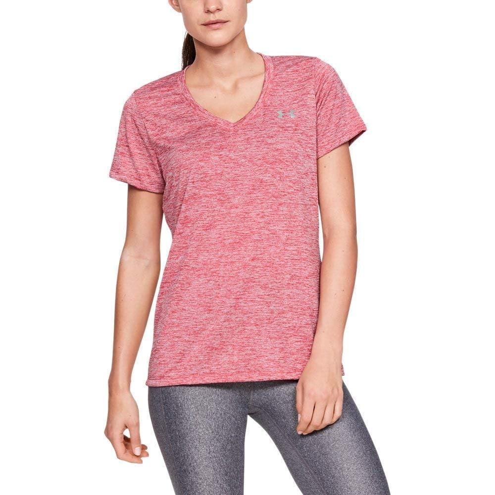 image:imageUnder Armour Womens Tech VNeck Twist ShortSleeve TShirtImpulse Pink
