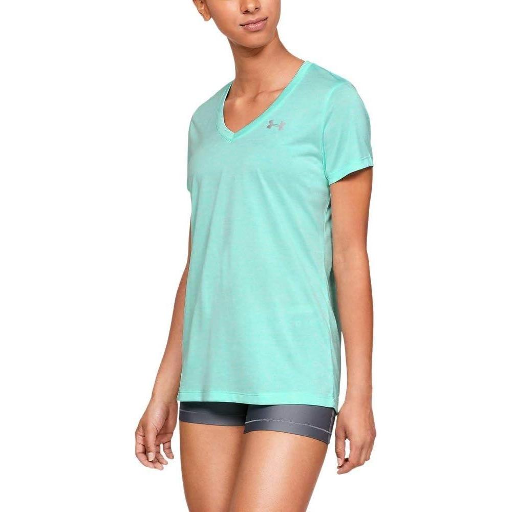 image:imageUnder Armour Womens Tech VNeck Twist ShortSleeve TShirtNeo Turquoise