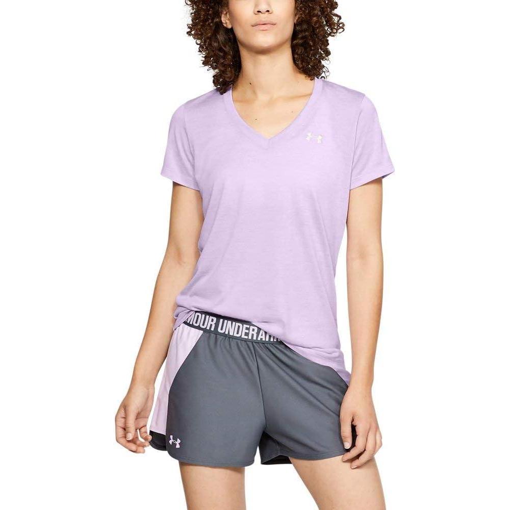 image:imageUnder Armour Womens Tech VNeck Twist ShortSleeve TShirtPurple Ace