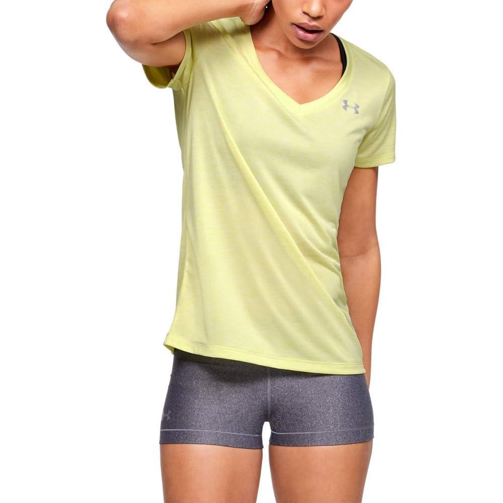 image:imageUnder Armour Womens Tech VNeck Twist ShortSleeve TShirtXray 788Metallic Silver