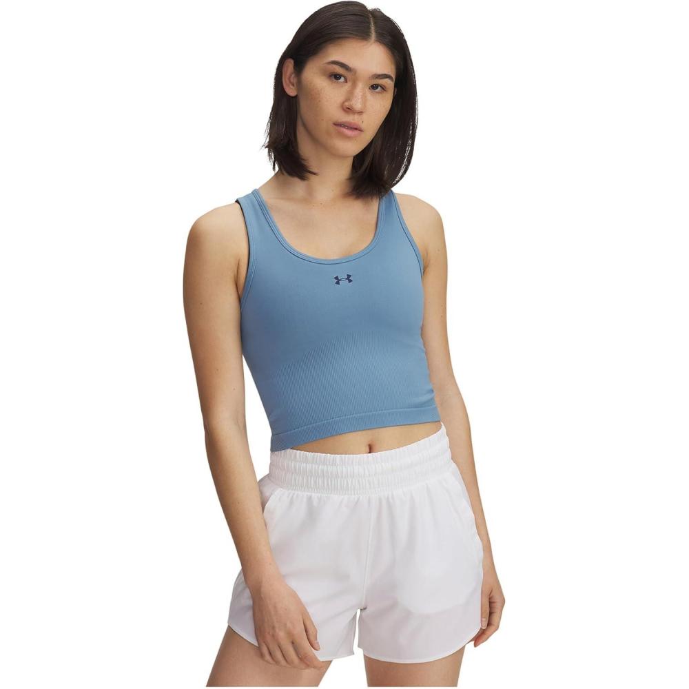 image:imageUnder Armour Womens Vanish Seamless Tank TopBlue SmokeWashed NavyWashed Navy