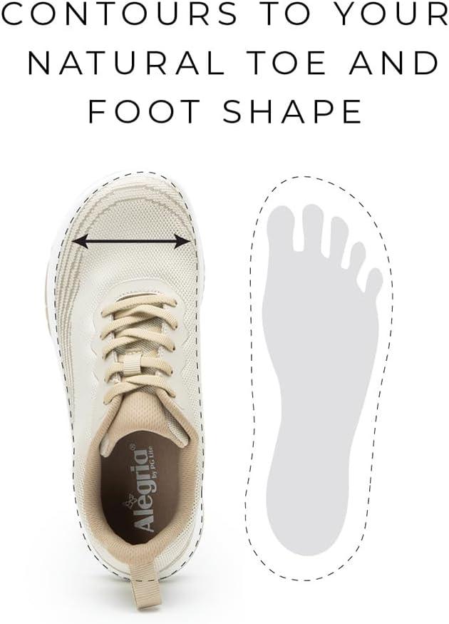 image:imageAlegria Women In8 Sneakers Wide Toe Box Natural Toe Shape Supportive Athletic ShoesGrey