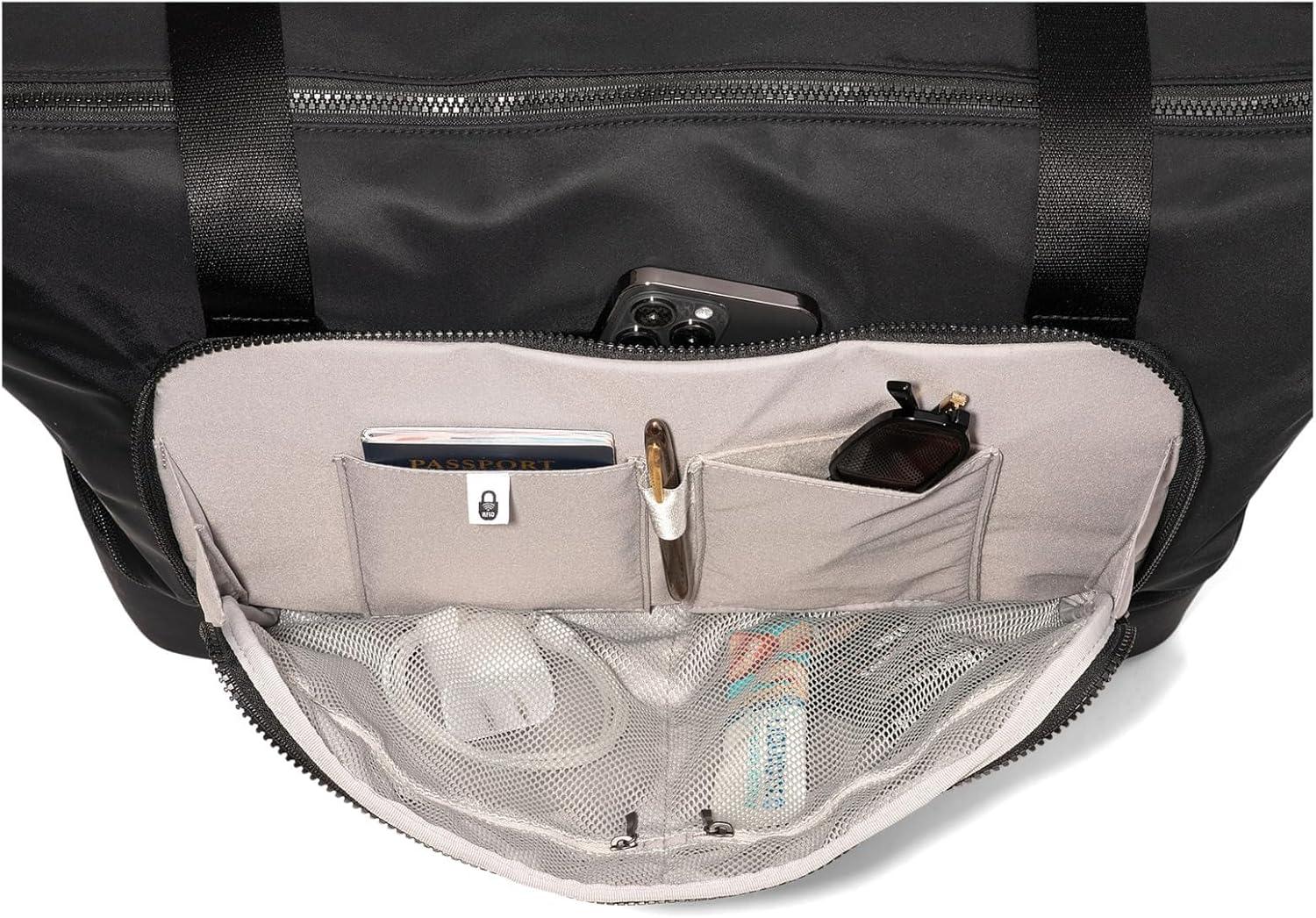 image:imageBaggallini Park Ave Lightweight 25x17 Travel Essential Weekender Tote Bag for WomenBlack Twill