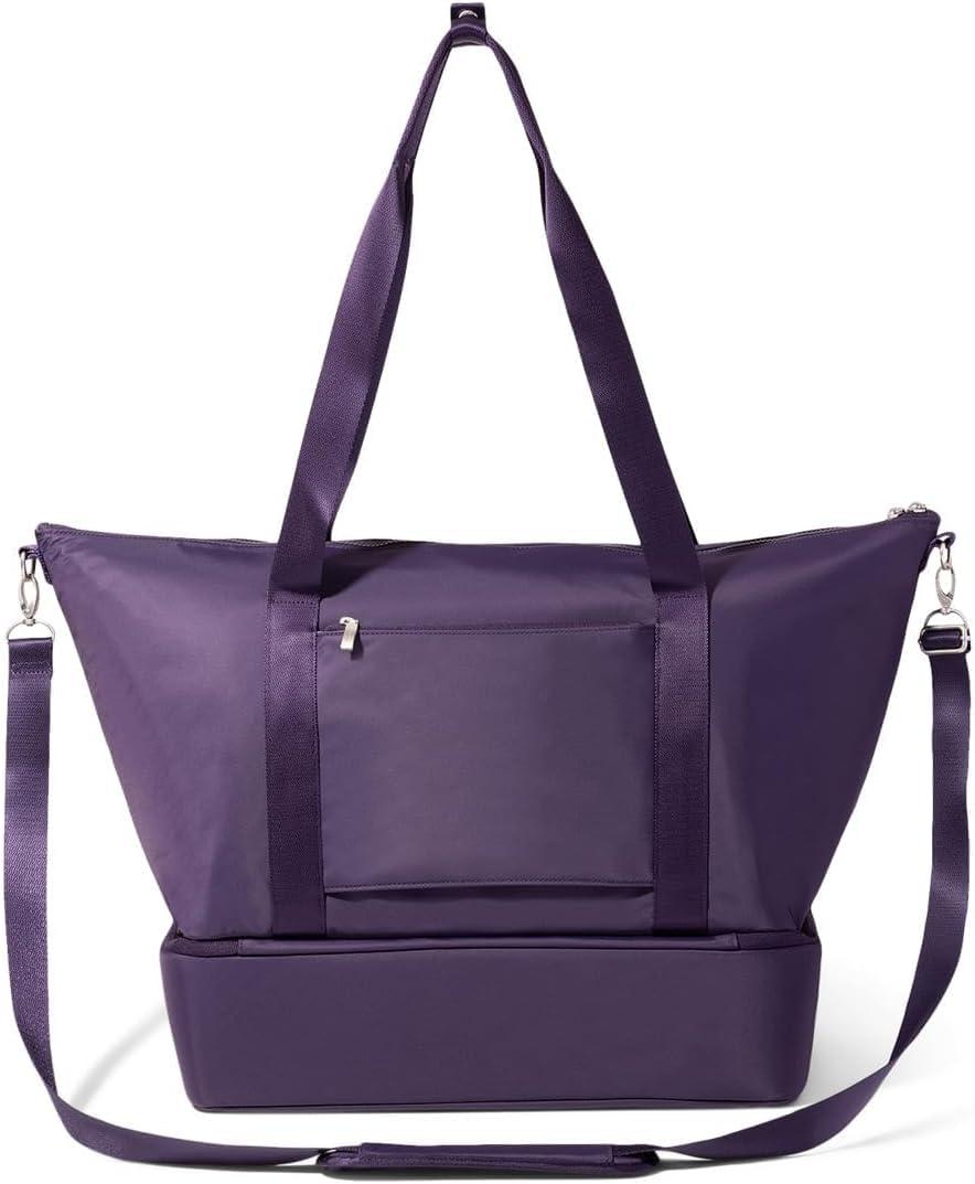 image:imageBaggallini Park Ave Lightweight 25x17 Travel Essential Weekender Tote Bag for WomenDeep Grape Twill