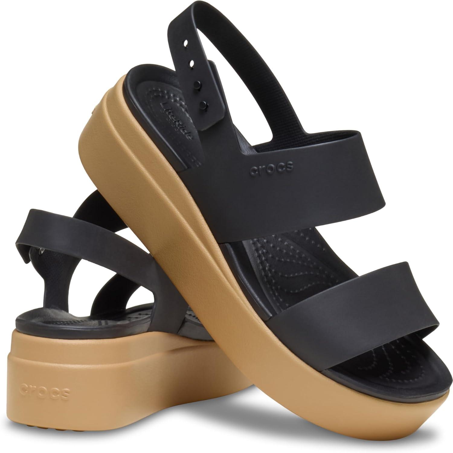 image:imageCrocs Womens Brooklyn Low Wedge SandalsBlackCashew