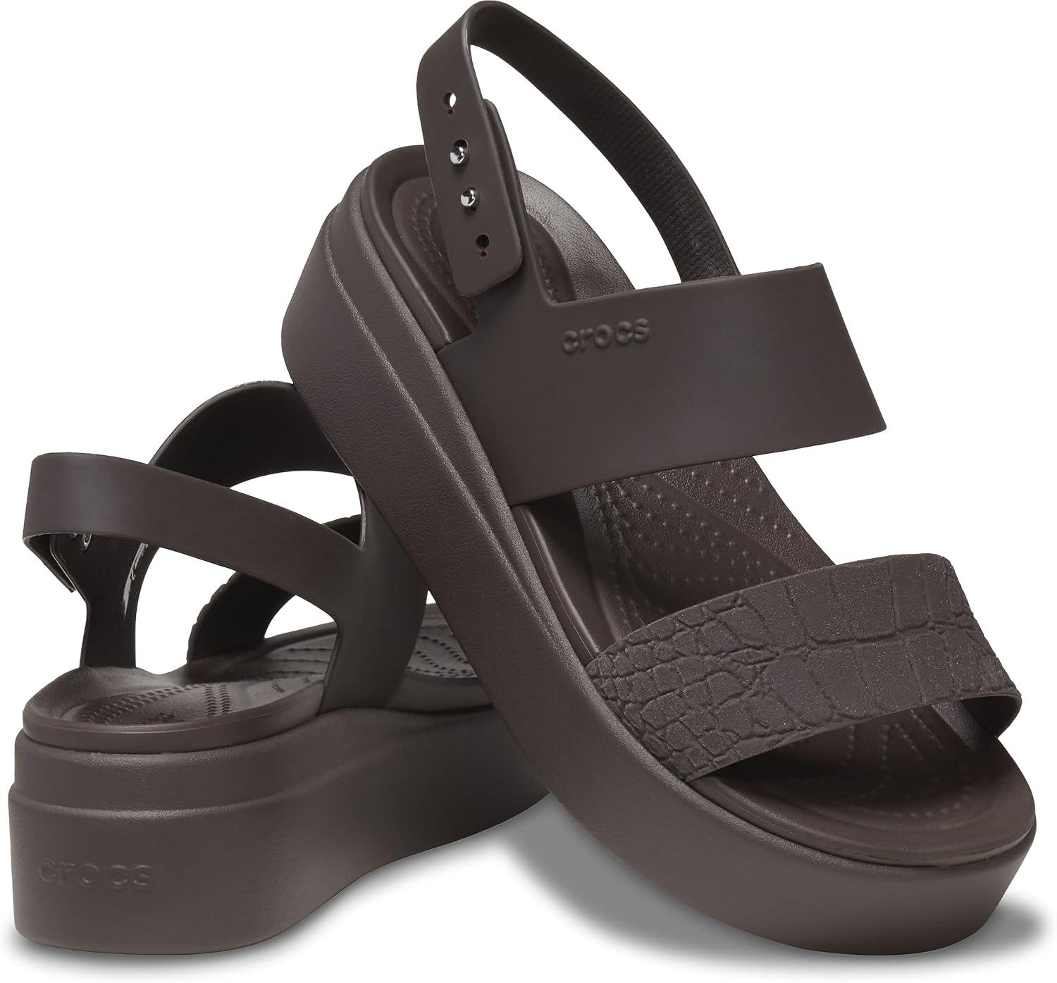 image:imageCrocs Womens Brooklyn Low Wedge SandalsEspresso