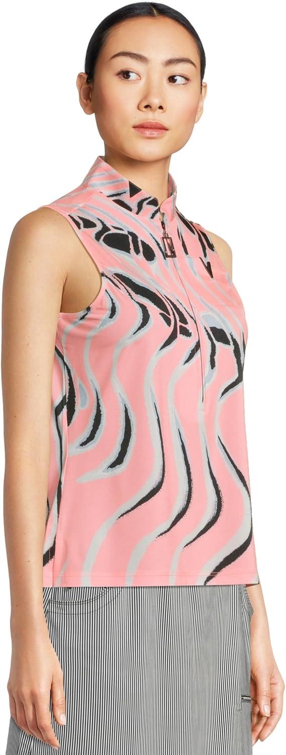 image:imageJamie Sadock Womens Whirlwind Print Sleeveless PoloAzalea Pink