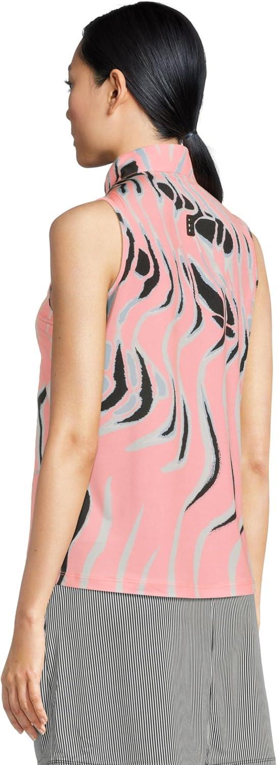 image:imageJamie Sadock Womens Whirlwind Print Sleeveless PoloAzalea Pink
