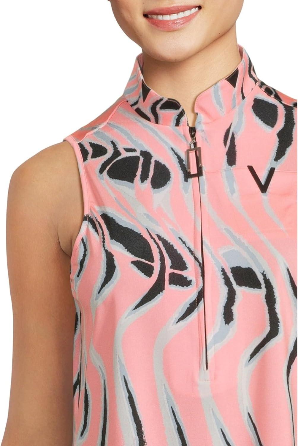 image:imageJamie Sadock Womens Whirlwind Print Sleeveless PoloAzalea Pink